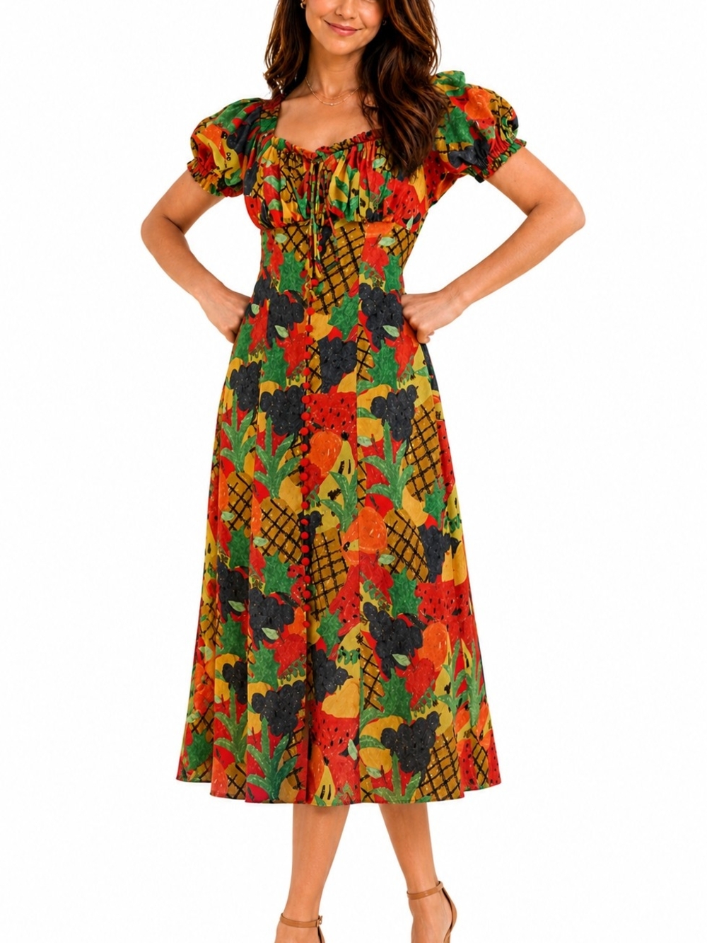 FARM Rio Fruit Salad Midi Dress